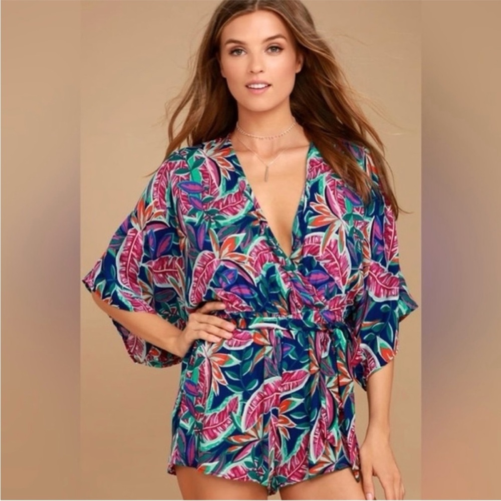 Lulu's Multicolor Tropical Print Romper